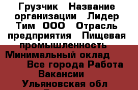 Грузчик › Название организации ­ Лидер Тим, ООО › Отрасль предприятия ­ Пищевая промышленность › Минимальный оклад ­ 20 000 - Все города Работа » Вакансии   . Ульяновская обл.,Барыш г.